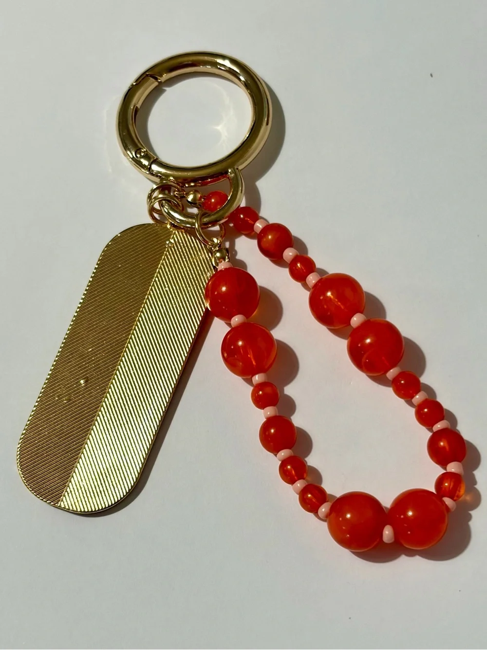 a new day Orange Beaded Spritz Keychain/bag charm